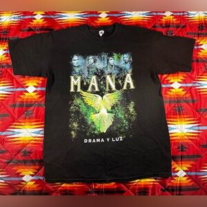 Mana Drama Y Luz 2011 Tour Black Double Sided Shirt Size Med Banda Music Band